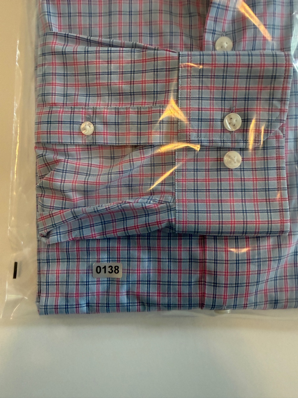 BONOBOS Slim Fit Button-Down Dress Shirt – Men’s XL – Blue Pink & Navy Plaid - Picture 8 of 8
